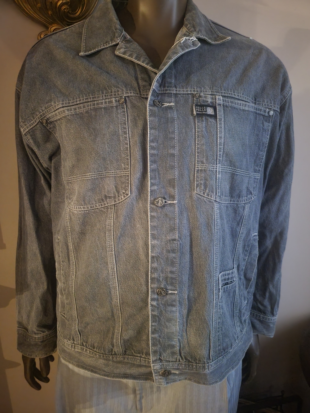 Pelle Pelle Men's Washed Denim Jacket